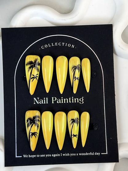 YELLOW PALM SILHOUETTE