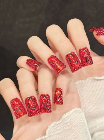 RUBY FLAME NAILS