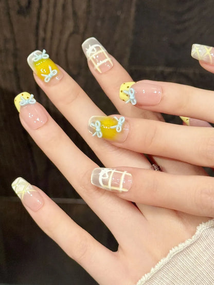 PINK YELLOW BOW