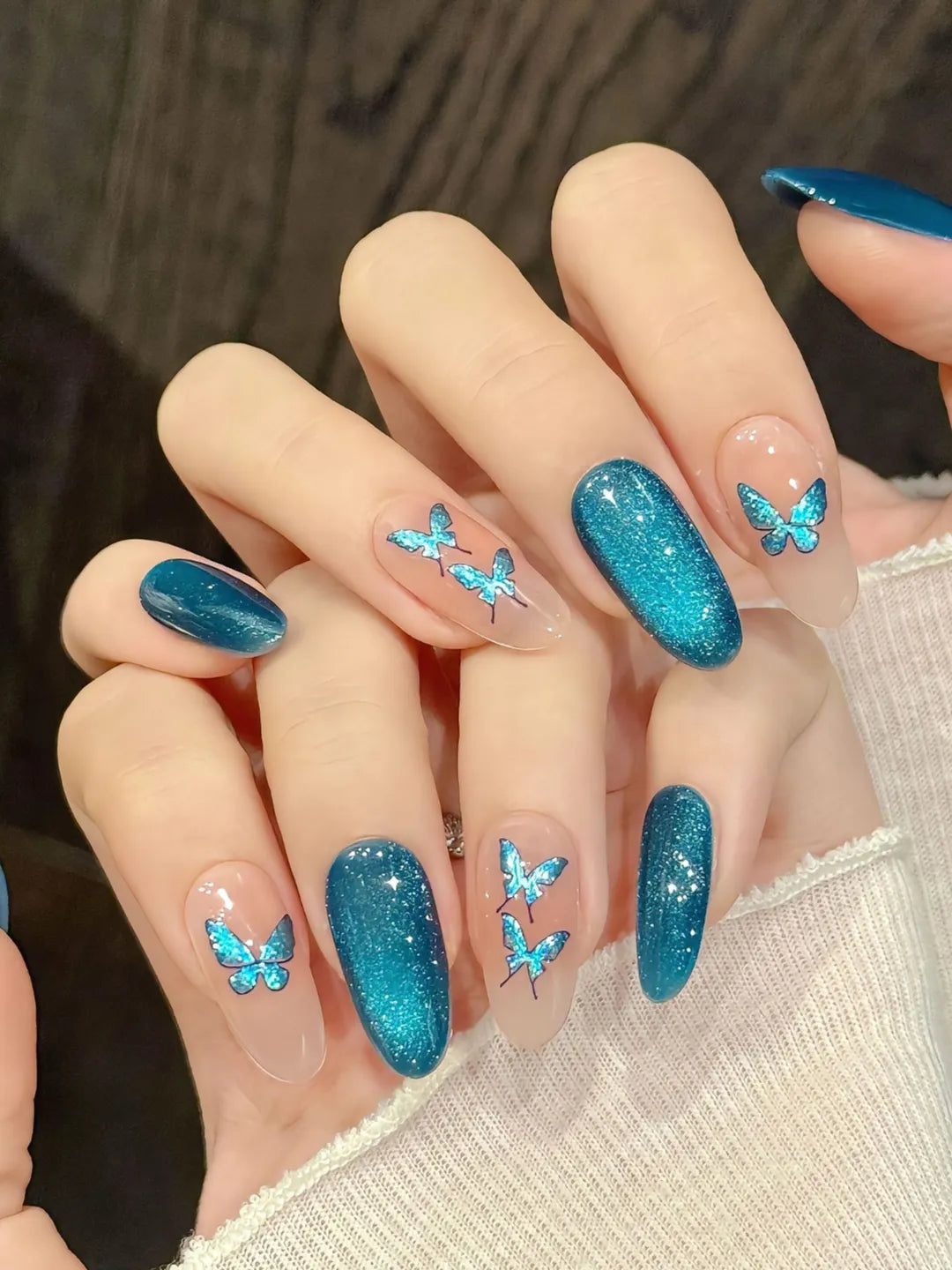 BLUE CRYSTAL BUTTERFLY