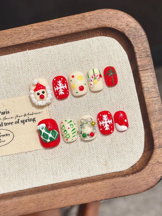 HANDMADE SANTA NAILS