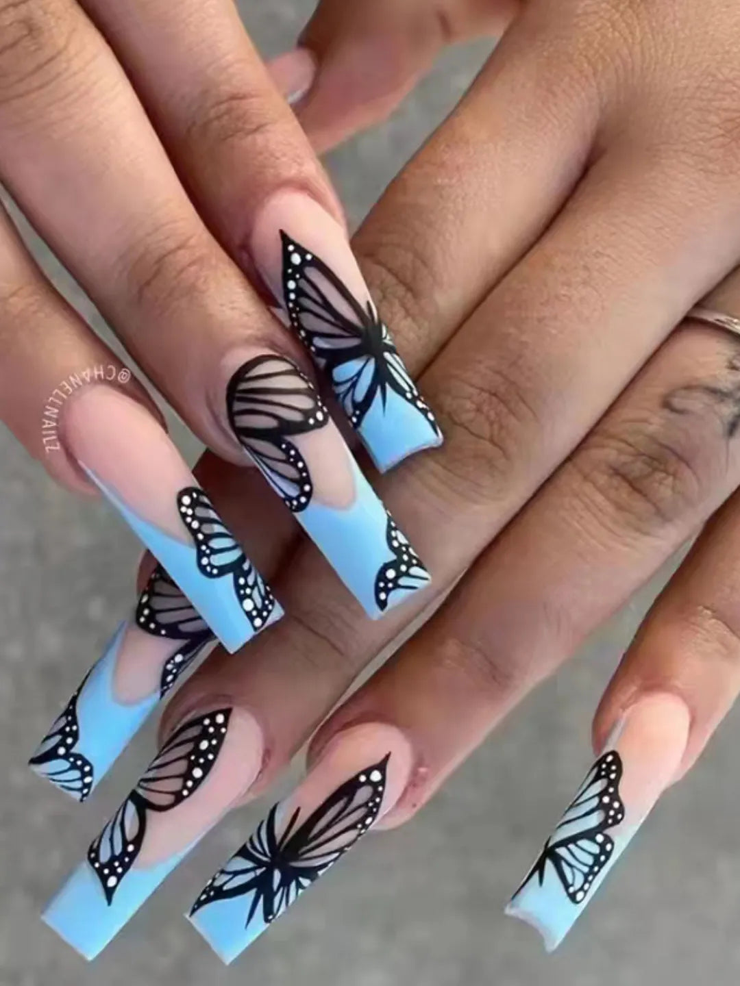 BLUE OMBRE BUTTERFLY