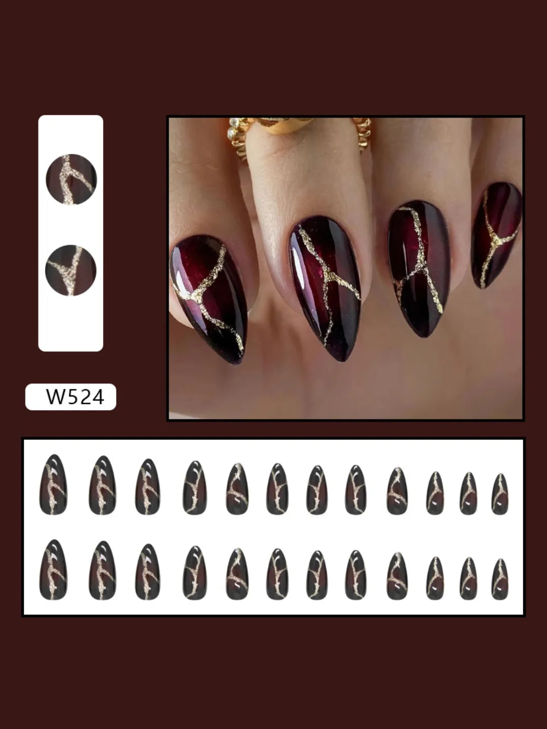 WINE KINTSUGI NAILS