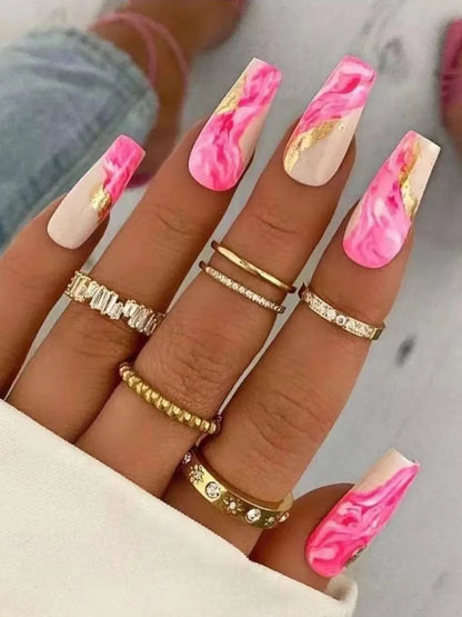 PINK MARBLE PRESSONS