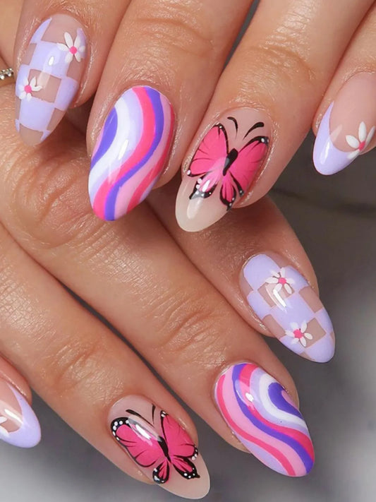 WHIMSICAL ALMOND NAILS